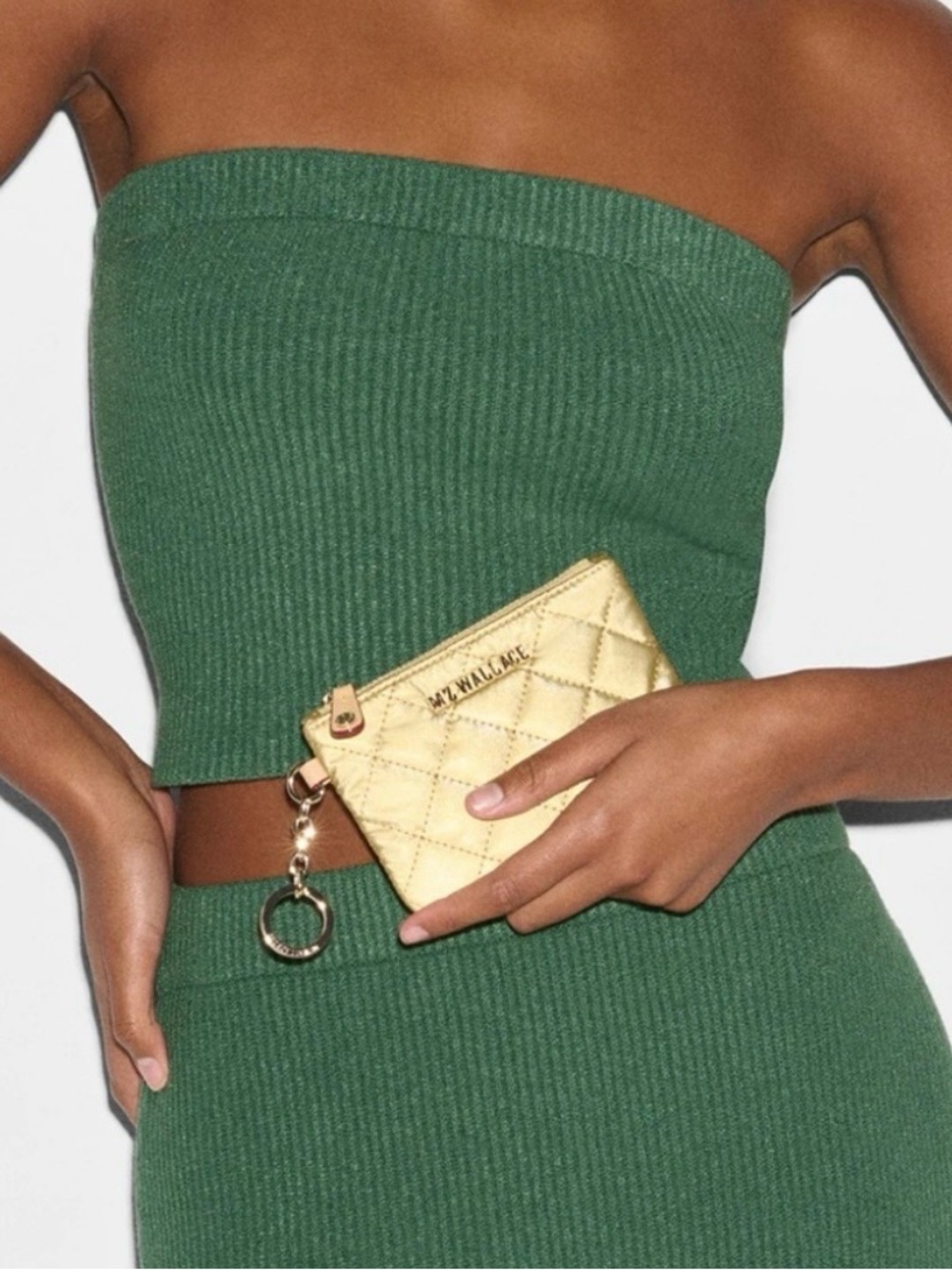 NWT MZ Wallace Flat Metro Key Pouch Light Gold Pearl ✨✨✨ - Picture 3 of 9